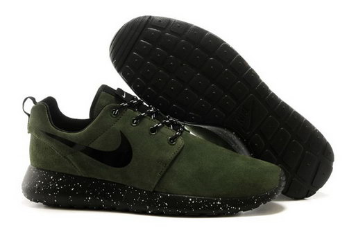 Nike Roshe Run Hyp Prm Qs Mens Shoes Fur Olive Green Black New Winter Czech